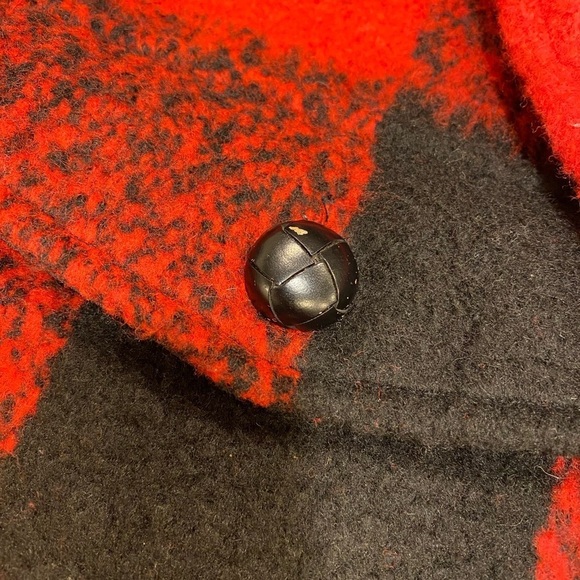 Pomander Place Tuckernuck Shirt Jacket Size Small Red Black Plaid Wool Blend - Picture 12 of 14